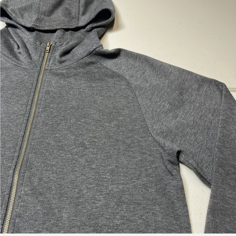 Men's Full-Zip Hooded Sweatshirt - Charcoal - Picture 3 of 7